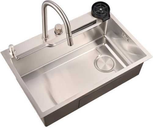 Hydra Chiuvetă De Bucătărie Drop-In Inox Cu Robinet L80xL50cm Argintie