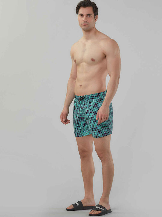 Gisbert Herren Badebekleidung Shorts Green mit Mustern
