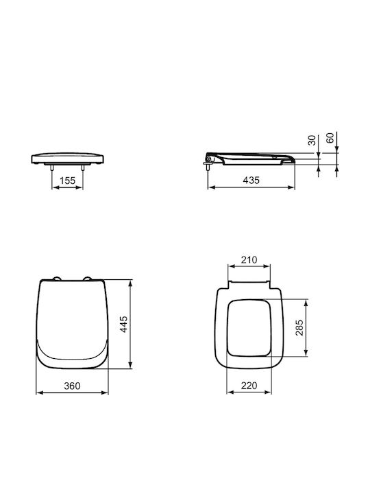 Ideal Standard Καπάκι Λεκάνης Soft Close Πλαστικό Λευκό