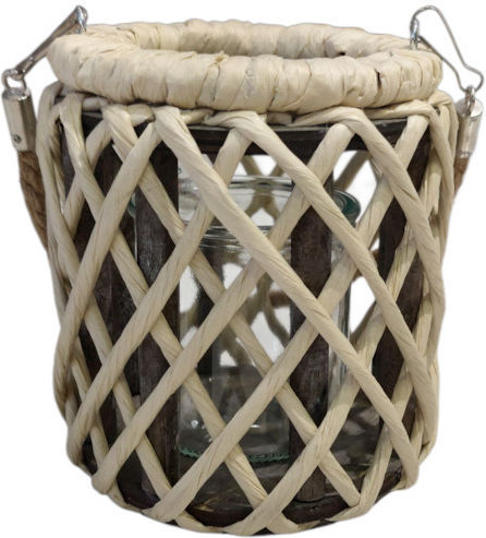 keleman Φαναράκι Ξύλινο Μπεζ 13x13x14εκ.