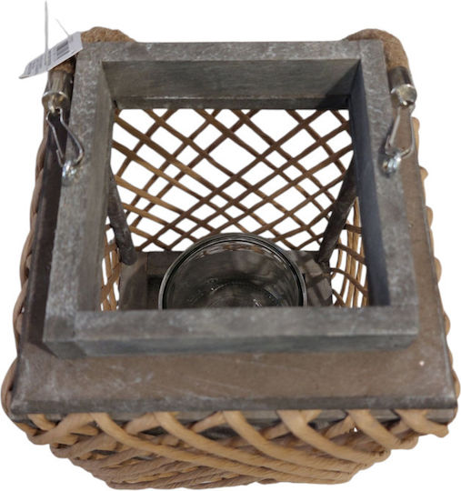 keleman Wooden Lantern Gray 19x19x19cm