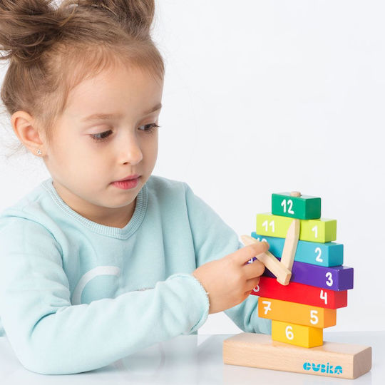 Cubika Блокчета Часовник Дървени за 3-6 години години 10бр