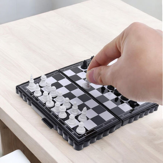 Magnetic Backgammon/Chess Wood 13.5x13.3cm