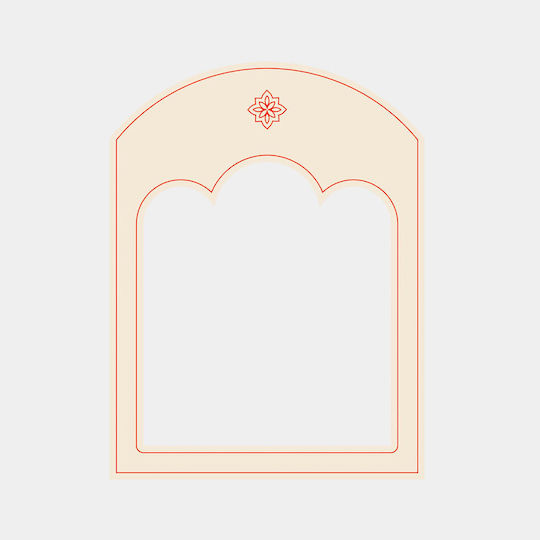Large Corner Iconostasis Hook Series 50 Modern White Lacquer 69.5 X 47 X 29 cm