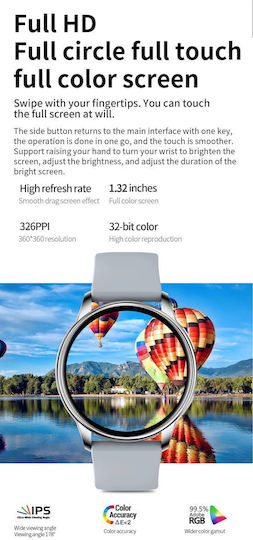 Oppos Smartwatch Idealstore 1.32 Inch Hd Screen Call Text App Notifications Water Resistant Heart Rate Monitor Sleep Menstrual Cycle Tracker Body Temperature Multi-sport Compatible Ios Android Gold