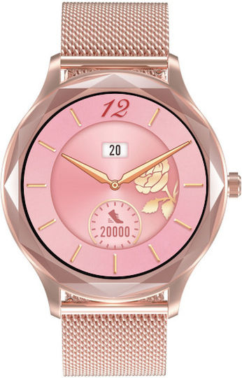 Smartwatch Colecția Diamond Suprem Idealstore Display 1.09 Inch Notificări Apel Mesaje Bluetooth Monitorizare Ritm Cardiac Somn Multi-sport Rezistent la Apă IP67 Alarmă Android-iOS Durată Lungă de Viață a Bateriei Ediția Metal Aur