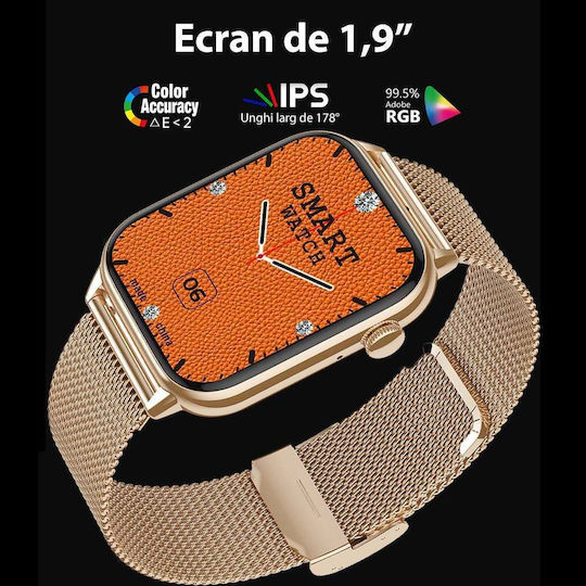 Star Collection Smartwatch Idealstore 1.85 Inch Touch Screen Nfc Call Message Notifications Via Bluetooth Heart Rate Sleep Monitoring Built-in Speaker Microphone Ip67 Alarm Android-ios Metal Silver