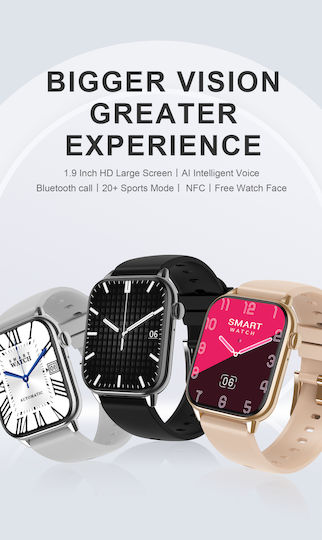 Star Collection Smartwatch Idealstore 1.85 Inch Touch Screen Nfc Call Message Notifications Via Bluetooth Heart Rate Sleep Monitoring Built-in Speaker Microphone Ip67 Alarm Android-ios Metal Silver