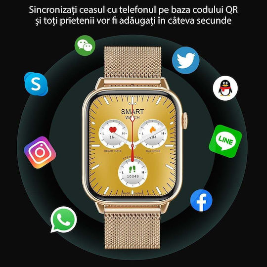 Star Collection Smartwatch Idealstore 1.85 Inch Touch Screen Nfc Call Message Notifications Via Bluetooth Heart Rate Sleep Monitoring Built-in Speaker Microphone Ip67 Alarm Android-ios Metal Silver