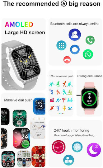 Xiawatch Smartwatch Idealstore Ecran Amoled HD Apelare Bluetooth NFC Asistent Vocal Monitorizare Sănătate Aplicație Piața de Acțiuni Test de Respirație și Stres Respingere Apeluri Mod Multi-sport Silicon Gri