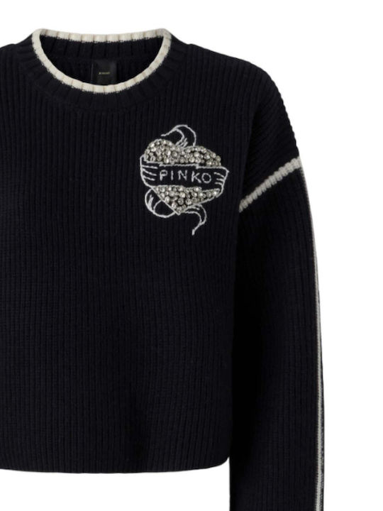 Alicudi Damen Pullover Wolle Blu/bianco