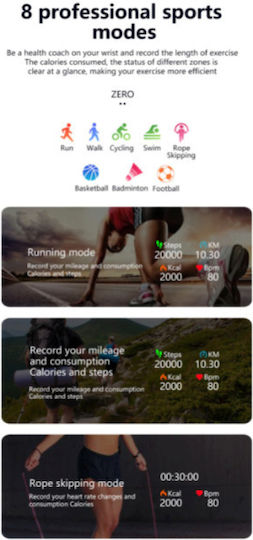 Zerofit Smartwatch Ultra Slim 1.7" Monitorizare Ritm Cardiac Tensiune Arterială 24/7 Notificări Apeluri Mesaje Multi-sport Durată Mare a Bateriei Rezistent la Apă Argintiu Verde