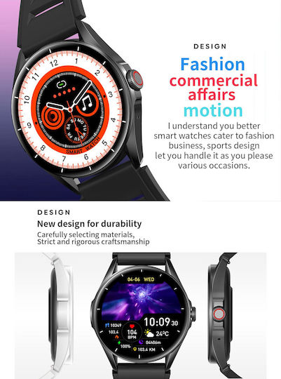 Delta Pro Smartwatch Idealstore 1.43" Amoled Touch Screen Android iOS Speaker Bluetooth Call Alarm Weather Voice Assistant Fitness Tracker Women's Function Heart Rate Monitor Blood Pressure Monitor SpO2 Oximeter Multi-Sport Black