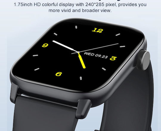 Brățară Fitness Smartwatch Idealstore Ikeo+ Fabricată din Aliaj Metalic Funcții Multisport Monitorizare Tensiune Arterială Monitorizare Oxigen Notificări Aplicații Monitorizare Somn Pedometră Rezistent la Apă Ip68 Culoare Neagră