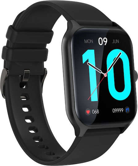 Prince Collection Smartwatch Idealstore 1,96 Zoll Touchscreen Bluetooth-Anruf Nachrichtenbenachrichtigungen Herzfrequenz Schlafüberwachung Multisport Eingebauter Lautsprecher Mikrofon IP67 Alarm Android-iOS Lange Akkulaufzeit Schwarze Edition
