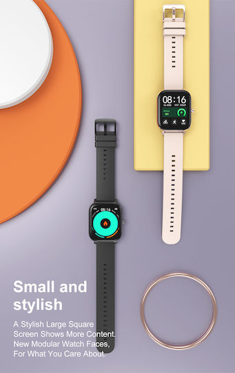 Prince Collection Smartwatch Idealstore 1,96 Zoll Touchscreen Bluetooth-Anruf Nachrichtenbenachrichtigungen Herzfrequenz Schlafüberwachung Multisport Eingebauter Lautsprecher Mikrofon IP67 Alarm Android-iOS Lange Akkulaufzeit Schwarze Edition