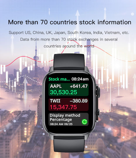 Smartwatch Idealstore Tessla 11 Pro Display Amoled Apelare Bluetooth Difuzor Microfon Monitorizare Somn Sport NFC Asistent Vocal Monitorizare Sănătate Aplicații Bursiere Prognoza Meteo Notificări Facebook Whatsapp Instagram Culoare Neagră