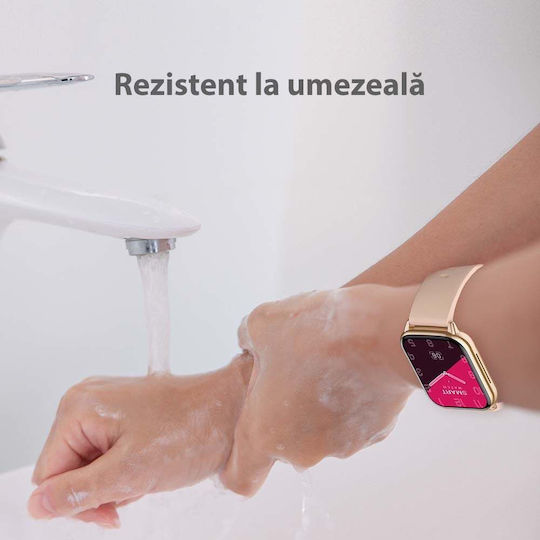Ceas Inteligent Colecția Star Idealstore Ecran Tactil 1.85 Inch Apel NFC Notificări Mesaje prin Bluetooth Monitorizare Ritm Cardiac Somn Difuzor și Microfon Încorporat IP67 Alarmă Android-iOS Negru Metalic