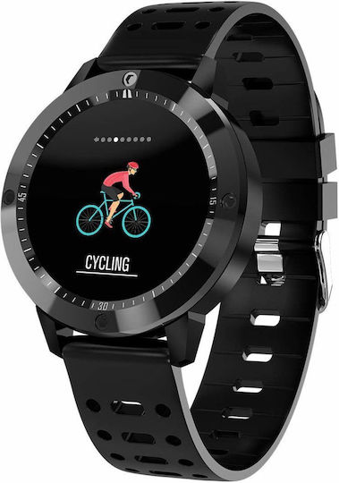 Idl Crimson Runner Smartwatch Black Silicone Strap Sports Modes Running Walking Cycling Call Alerts Heart Rate Sensor Social Media Notifications Color Black