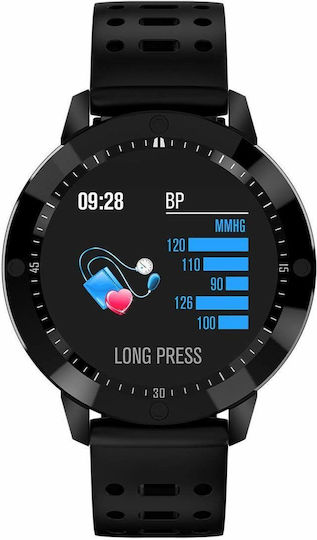 Idl Crimson Runner Smartwatch Black Silicone Strap Sports Modes Running Walking Cycling Call Alerts Heart Rate Sensor Social Media Notifications Color Black