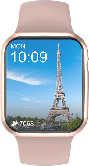 Smartwatch Idealstore I Watch S6 Full Touch Screen Curved 2.5d Display Call Function Built-in Speaker Microphone Multi-sport Function Heart Rate Sensor Pedometer Sleep Monitor Pink Color
