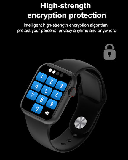 Smartwatch Idealstore I Watch S6 Voll-Touchscreen Gebogenes 2.5D-Display Anruffunktion Eingebauter Lautsprecher Mikrofon Multi-Sport-Funktion Herzfrequenzsensor Schrittzähler Schlafmonitor Farbe Schwarz