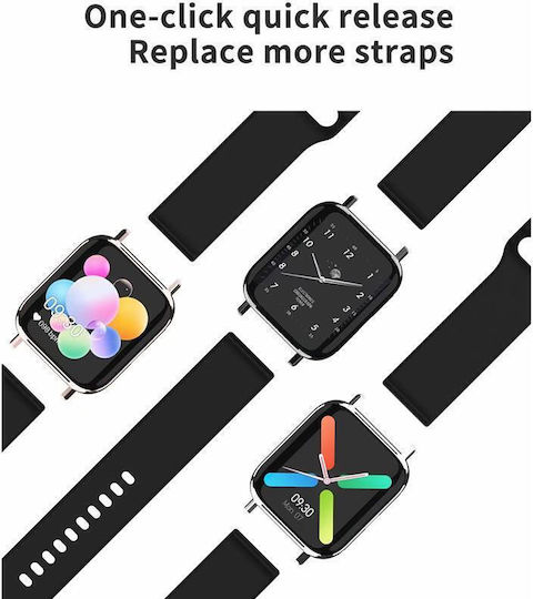 Smartwatch Qwath Idealstore Incoming Call Function Sleep Monitor Heart Rate Monitor Blood Pressure Fitness Tracker 1.54 Inch Tft Screen Ip67 Waterproof Compatible Ios Android Black