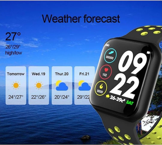 Smartwatch Force Sport8 Ecran TFT de 1,3 Inch Monitorizare Ritm Cardiac Somn Senzor 3D Pedometrul pentru Măsurarea Pașilor Calorii Arse Funcție Anti-pierdere Compatibilitate Android iOS Negru-verde