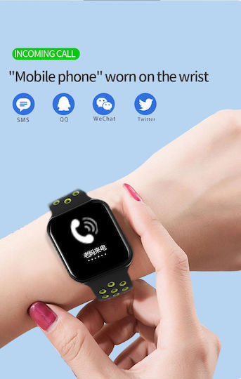 Smartwatch Force Sport8 Ecran TFT de 1,3 Inch Monitorizare Ritm Cardiac Somn Senzor 3D Pedometrul pentru Măsurarea Pașilor Calorii Arse Funcție Anti-pierdere Compatibilitate Android iOS Negru-verde