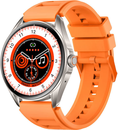 Delta Pro Smartwatch Idealstore 1.43" Amoled тъчскрийн Android Ios високоговорител Bluetooth обаждане аларма време гласов асистент фитнес тракер женска функция монитор на сърдечната честота монитор на кръвното налягане SpO2 оксиметър мулти-спорт оранжев