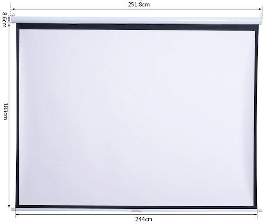 HomCom Οθόνη Προβολής Projector Τοίχου 244x183cm / 120"