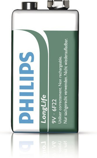 Philips Longlife Αλκαλική Μπαταρία 9V 1τμχ