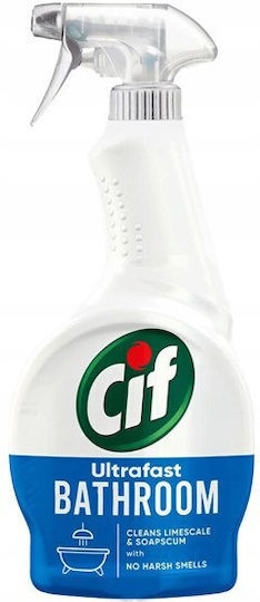Cif Ultrafast Bathroom Почистващ спрей Защита от котлен камък 1x500мл