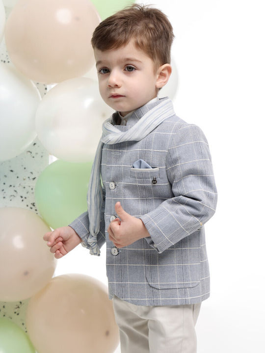 Mi Chiamo Boys Baptism Suit with Blazer Light Blue