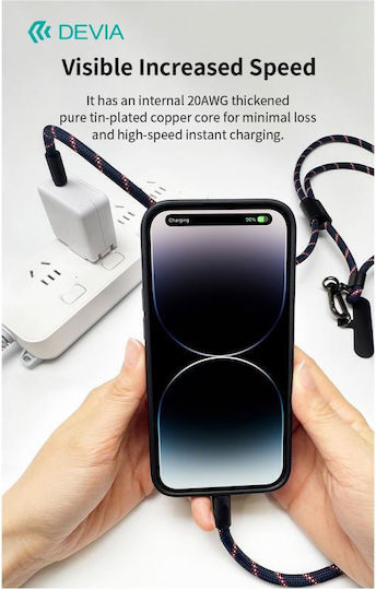 Devia USB-C to Lightning Cable 27W Μαύρο 1.6m