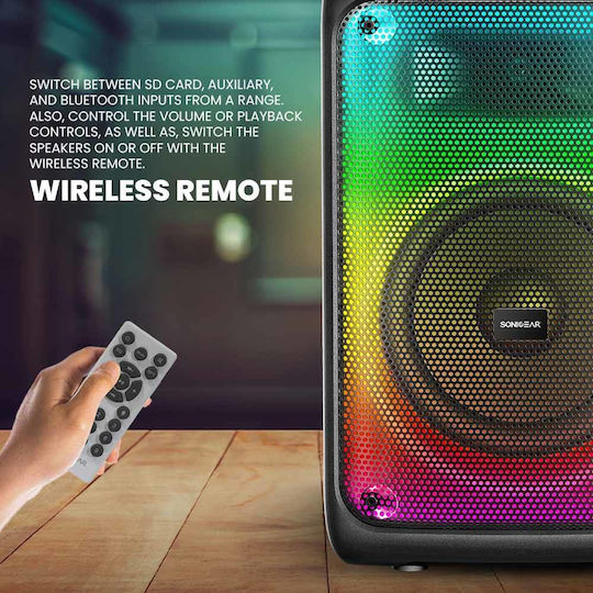 Sonic Gear Karaoke-Lautsprecher mit Kabellosen Mikrofonen und Lichteffekte Hyperbox 1200 Pro HB-PRO1200 Schwarz