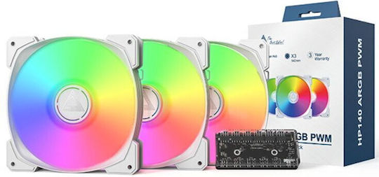 Montech Case Fan 140mm (95.61cfm) με ARGB Φωτισμό Λευκό