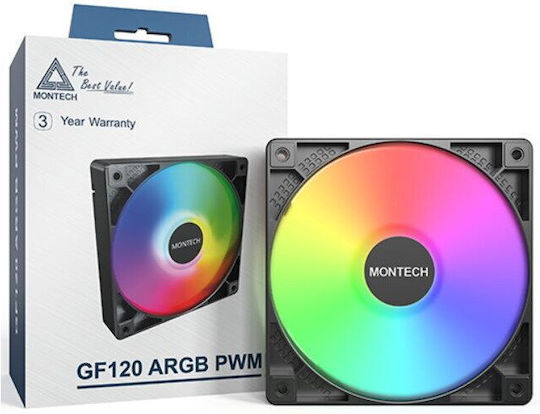 Montech GF120 Case Fan (1600rpm) με ARGB Φωτισμό και Σύνδεση 4-Pin PWM