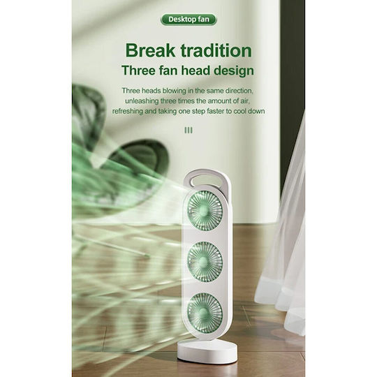 Ventilator Reîncărcabil cu Flux Triplu de Aer Sds-27525 Alb Verde