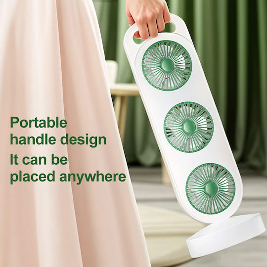 Ventilator Reîncărcabil cu Flux Triplu de Aer Sds-27525 Alb Verde