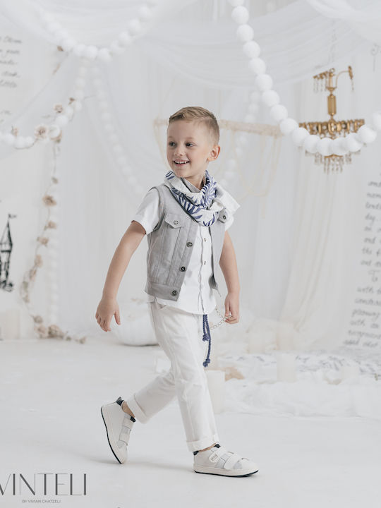 Vinteli Vinteli Baptism Suit with Vest for Boys Gray