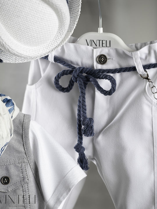 Vinteli Vinteli Baptism Suit with Vest for Boys Gray