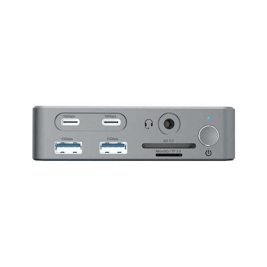 Conceptronic DONN25G 15-in-1 USB-C Docking Station with HDMI/DisplayPort 4K PD Ethernet and Support for 3 Monitors Silver