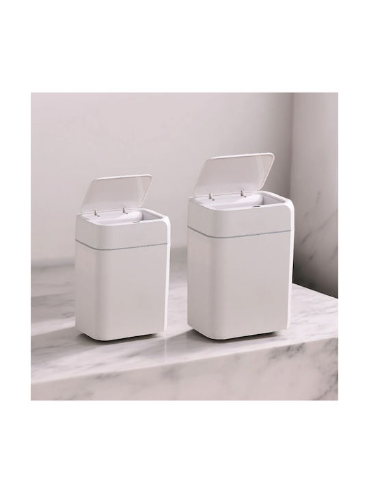 Basic Home Κάδος Απορριμμάτων Πλαστικός με Φωτοκύτταρο Λευκός 12lt