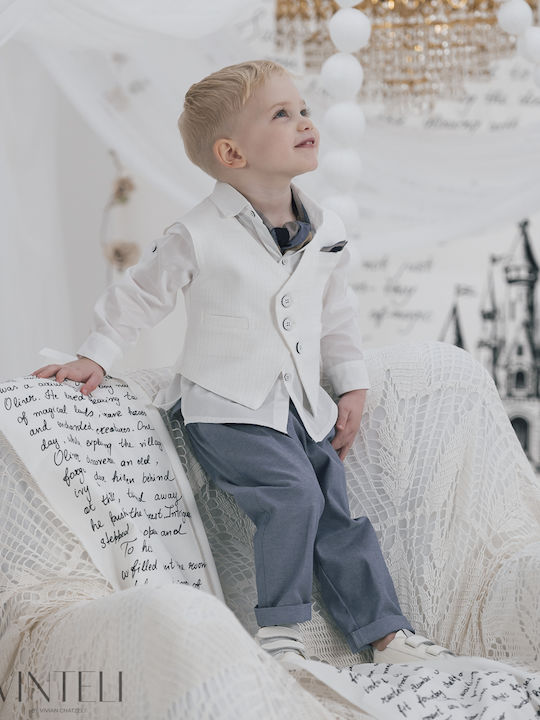 Vinteli Baptism Suit with Vest for Boys White