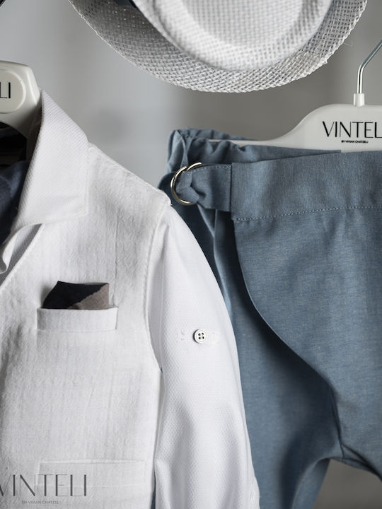 Vinteli Baptism Suit with Vest for Boys White