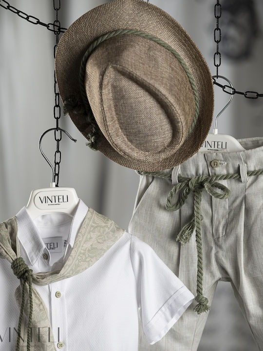 Vinteli Vinteli Baptism Suit with Vest for Boys White