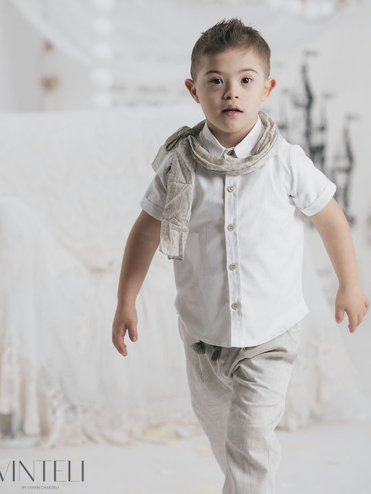 Vinteli Vinteli Baptism Suit with Vest for Boys White