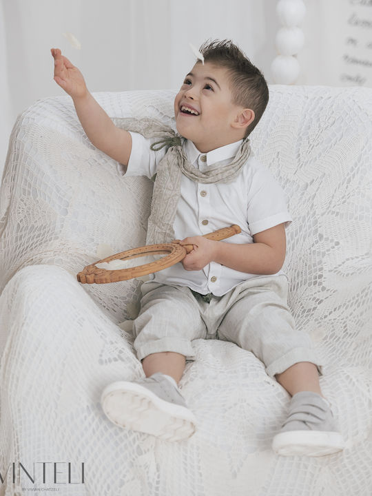 Vinteli Vinteli Baptism Suit with Vest for Boys White
