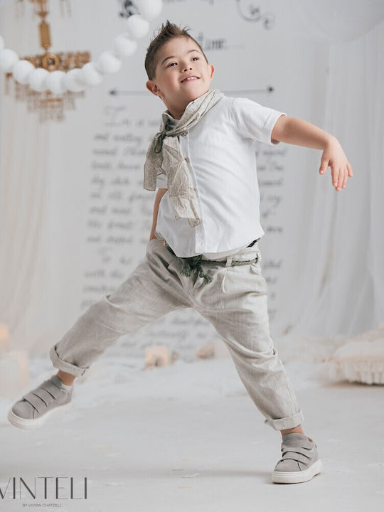Vinteli Vinteli Baptism Suit with Vest for Boys White